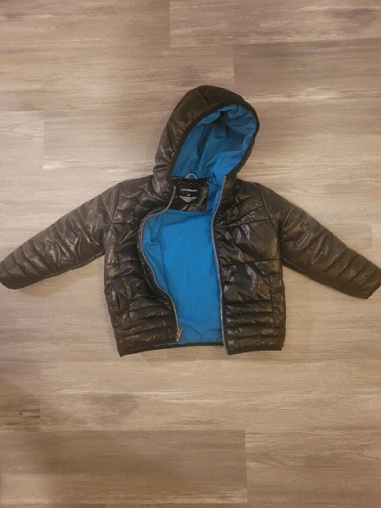 Calvin Klein jacket 4T Zip Down Blend Hooded Puffer Jacket Black toddler